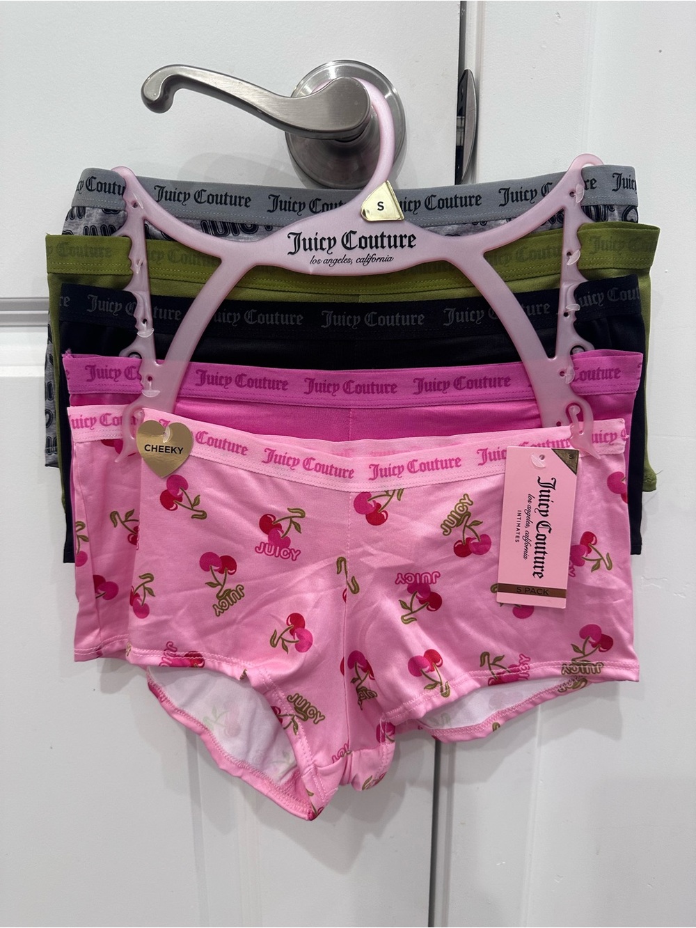 NWT Juicy Couture 5pk Cherry Cheeky Booty shorts🍒 size small